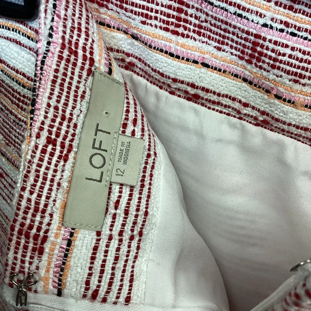 LOFT Women's‎ (Size 12) Textured Short Skirt Zip Back Pockets